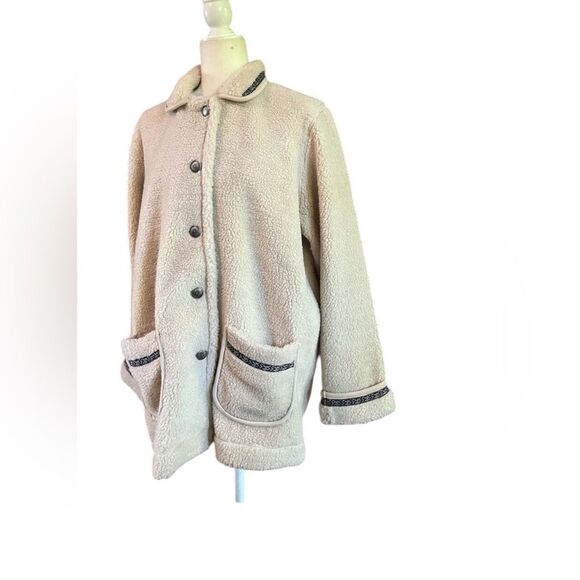 BLAIR SHERPA WESTERN COAT IN COLOR CREAM/LIGHT TAN WOMENS SIZE MEDIUM - Picture 1 of 12